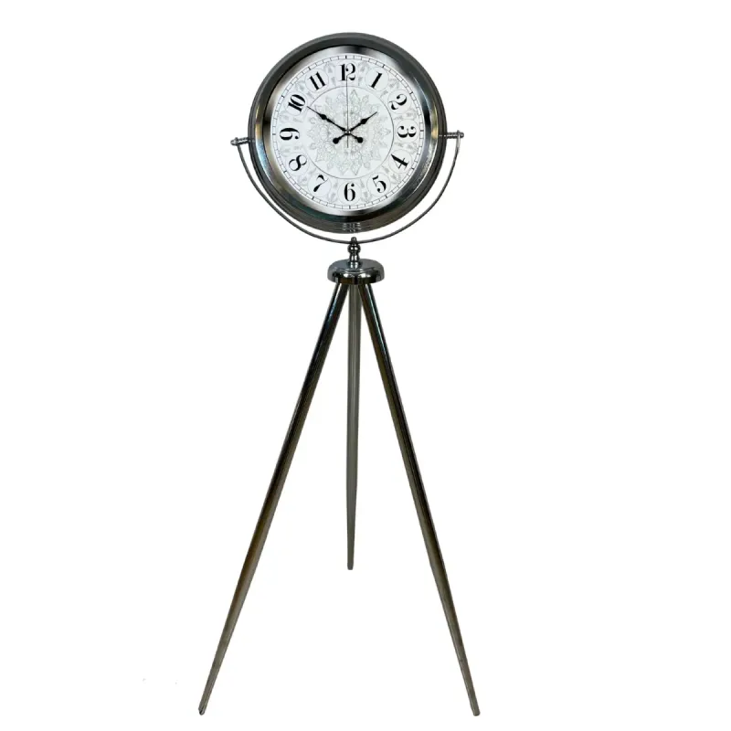 Krom Metal Ayaklı Tripod Saat 150 x 45 cm · Model AS-4019KK
