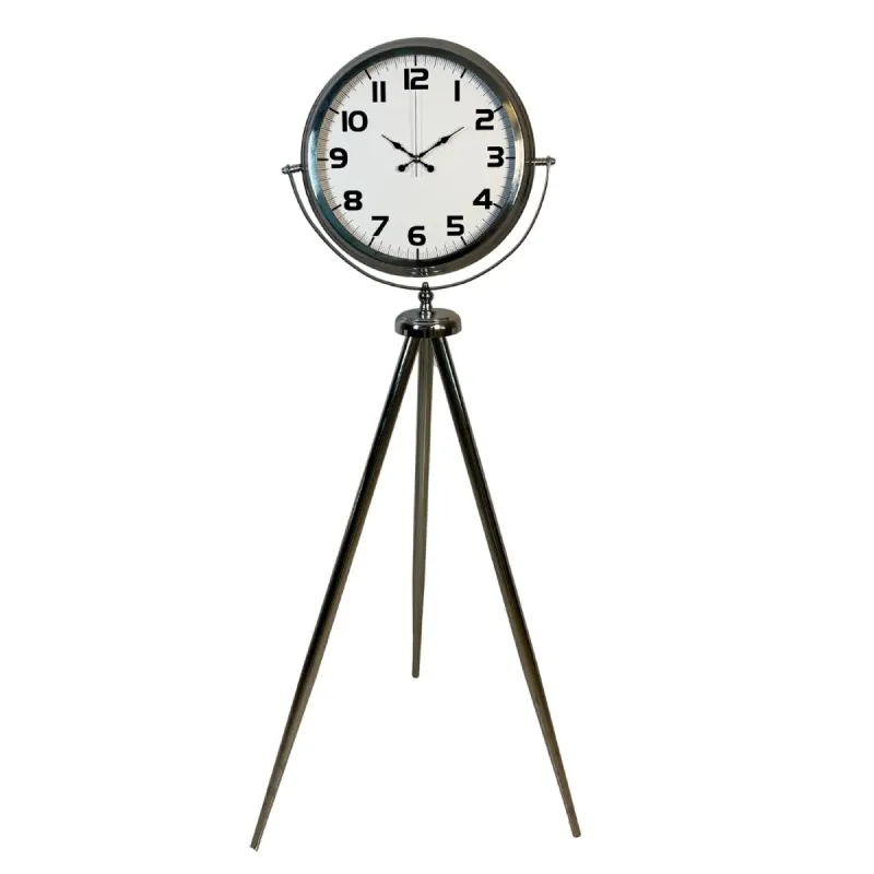 Krom Metal Ayaklı Tripod Saat 150 x 45 cm · Model AS-4036KK