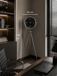 Krom Metal Ayaklı Tripod Saat 150 x 45 cm · Model AS-4045KK