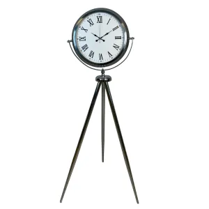 Roma Rakamlı Krom Metal Ayaklı Tripod Saat 150 x 45 cm · Model AS-4054KK