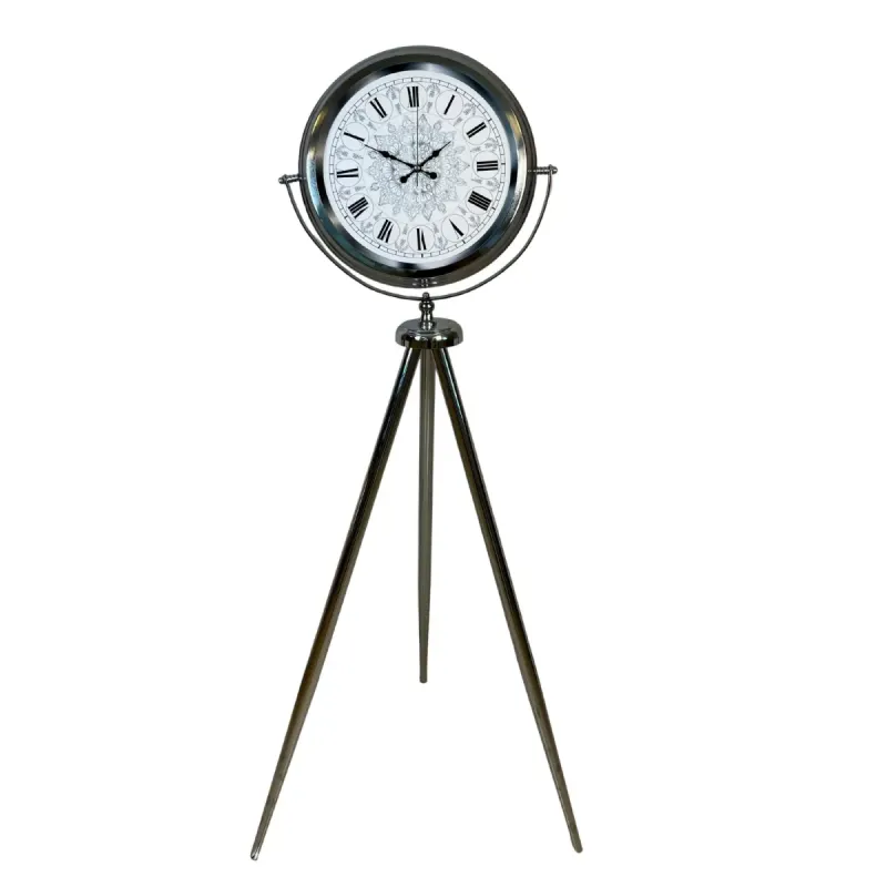 Krom Metal Ayaklı Tripod Saat 150 x 45 cm · Model AS-4062KK