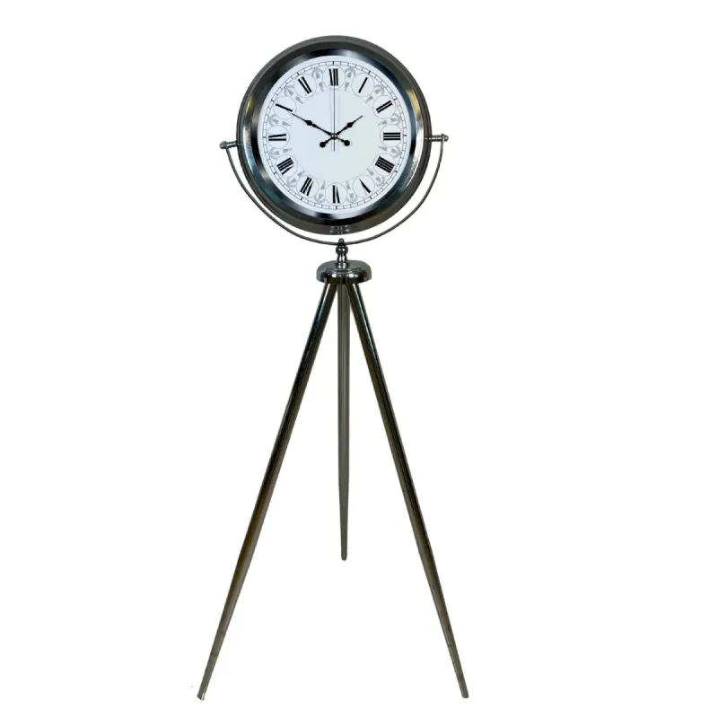 Krom Metal Ayaklı Tripod Saat 150 x 45 cm · Model AS-4063KK