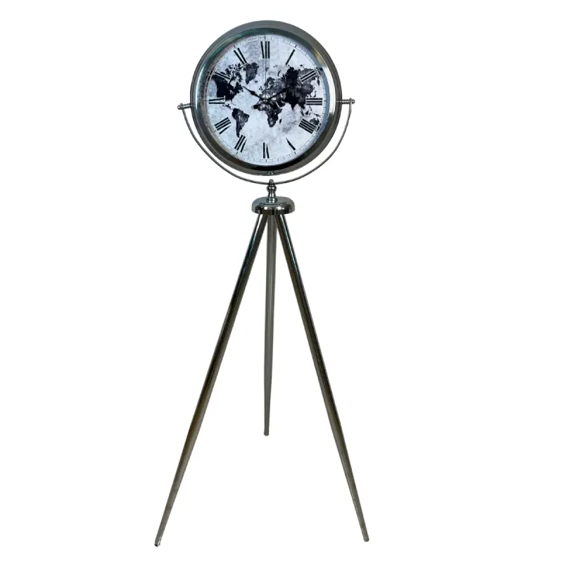 Krom Metal Ayaklı Tripod Saat 150 x 45 cm · Model AS-4064KK