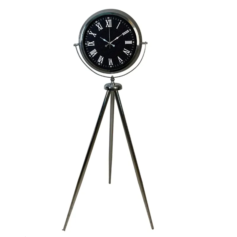 Krom Metal Ayaklı Tripod Saat 150 x 45 cm · Model AS-4090KK
