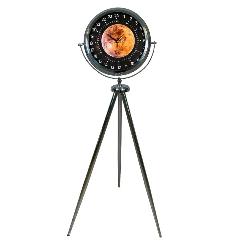 Göstergeli Krom Metal Ayaklı Tripod Saat 150 x 45 cm · Model AS-4095KK