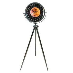 Göstergeli Krom Metal Ayaklı Tripod Saat 150 x 45 cm · Model AS-4095KK