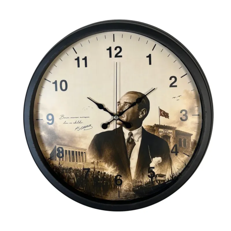 Siyah Metal Duvar Saati 40 cm · Model 40112B