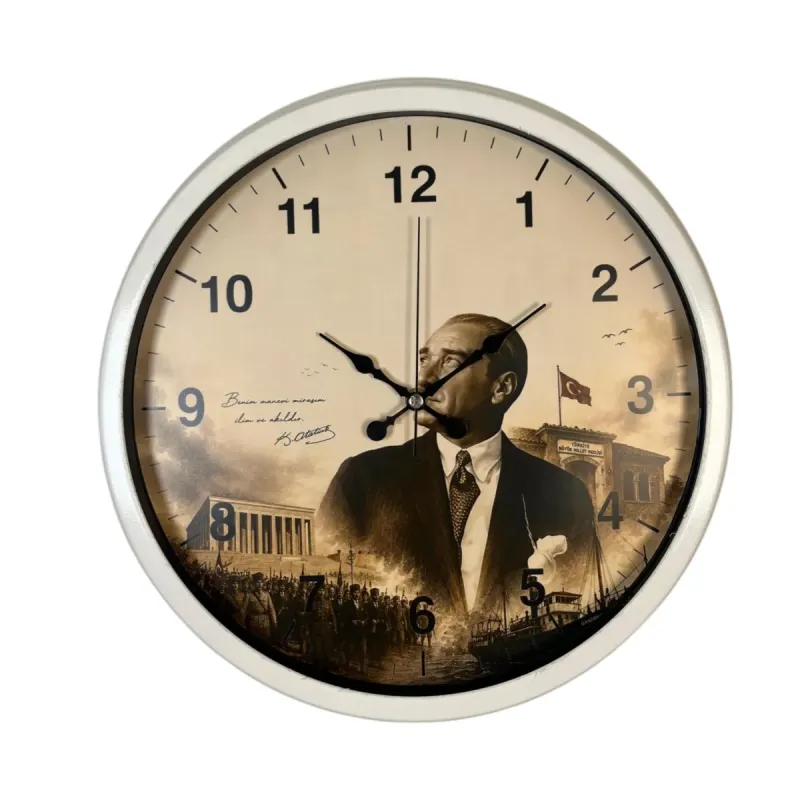 Beyaz Metal Duvar Saati 40 cm · Model 40112W