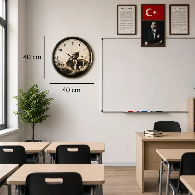 Eskitme Metal Duvar Saati 40 cm · Model 40112E
