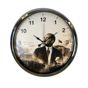 Krom Metal Duvar Saati 40 cm · Model 40112K