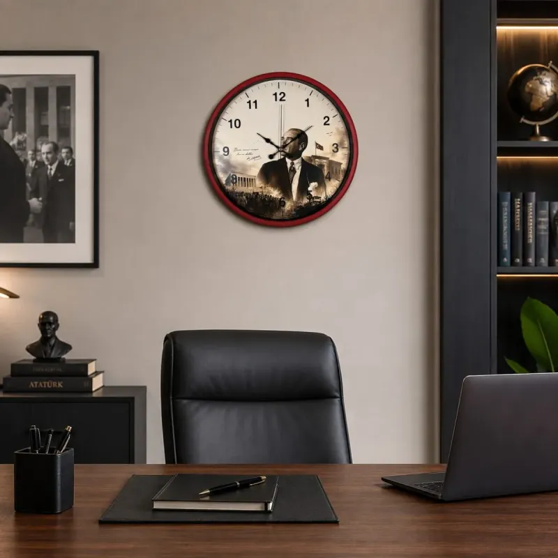Kırmızı Plastik Duvar Saati 36 cm · Model PP-36112R