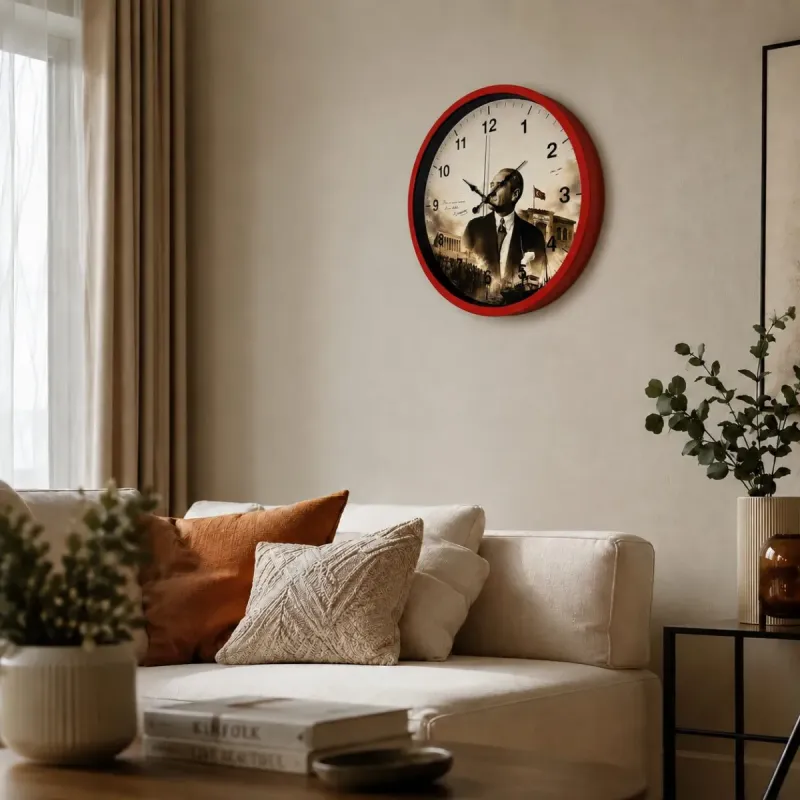 Kırmızı Plastik Duvar Saati 36 cm · Model PP-36112R
