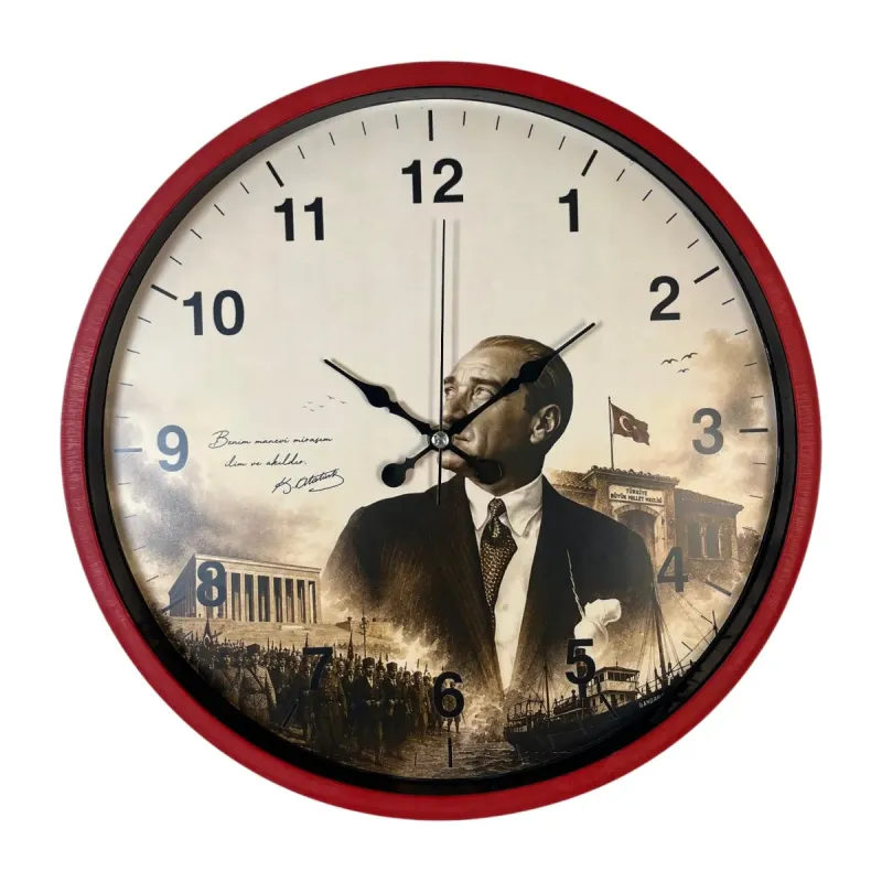 Kırmızı Plastik Duvar Saati 36 cm · Model PP-36112R