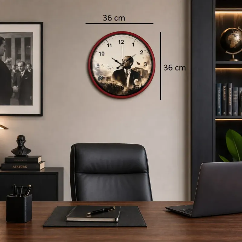 Kırmızı Plastik Duvar Saati 36 cm · Model PP-36112R