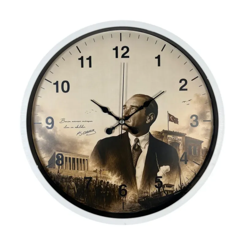 Beyaz Plastik Duvar Saati 36 cm · Model PP-36112W