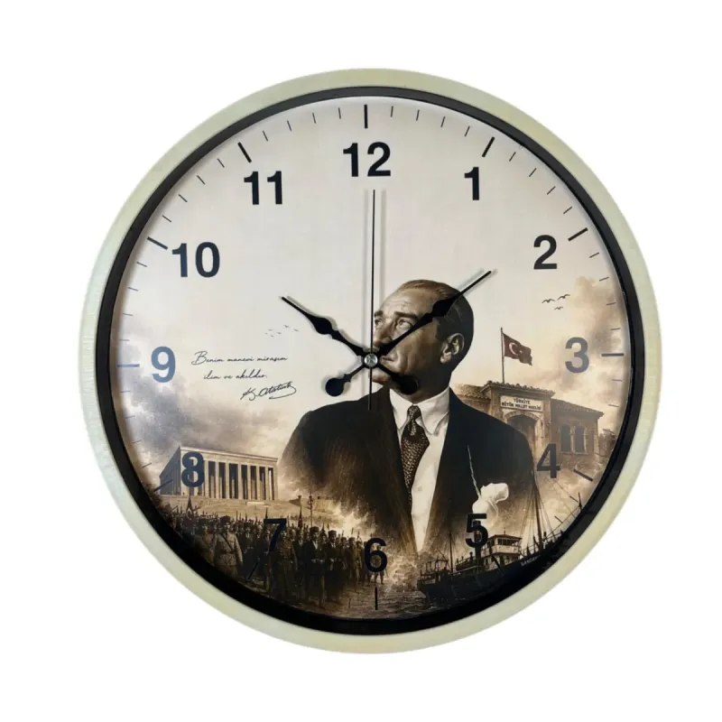 Krem Plastik Duvar Saati 36 cm · Model PP-36112X
