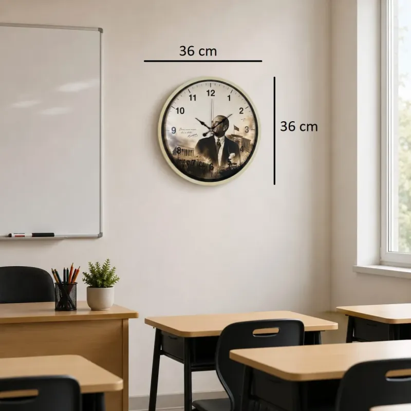 Krem Plastik Duvar Saati 36 cm · Model PP-36112X