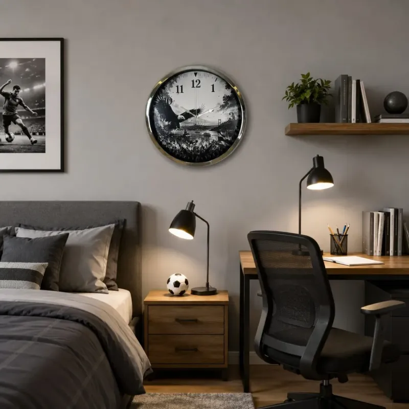 Krom Metal Duvar Saati 40 cm · Model 40127K