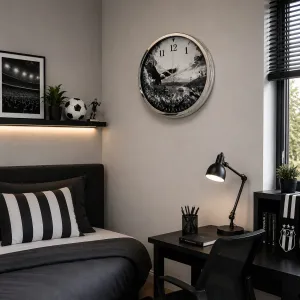 Krom Metal Duvar Saati 40 cm · Model 40127K