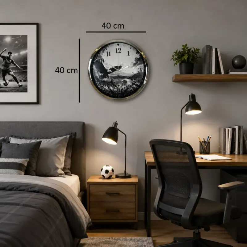 Krom Metal Duvar Saati 40 cm · Model 40127K