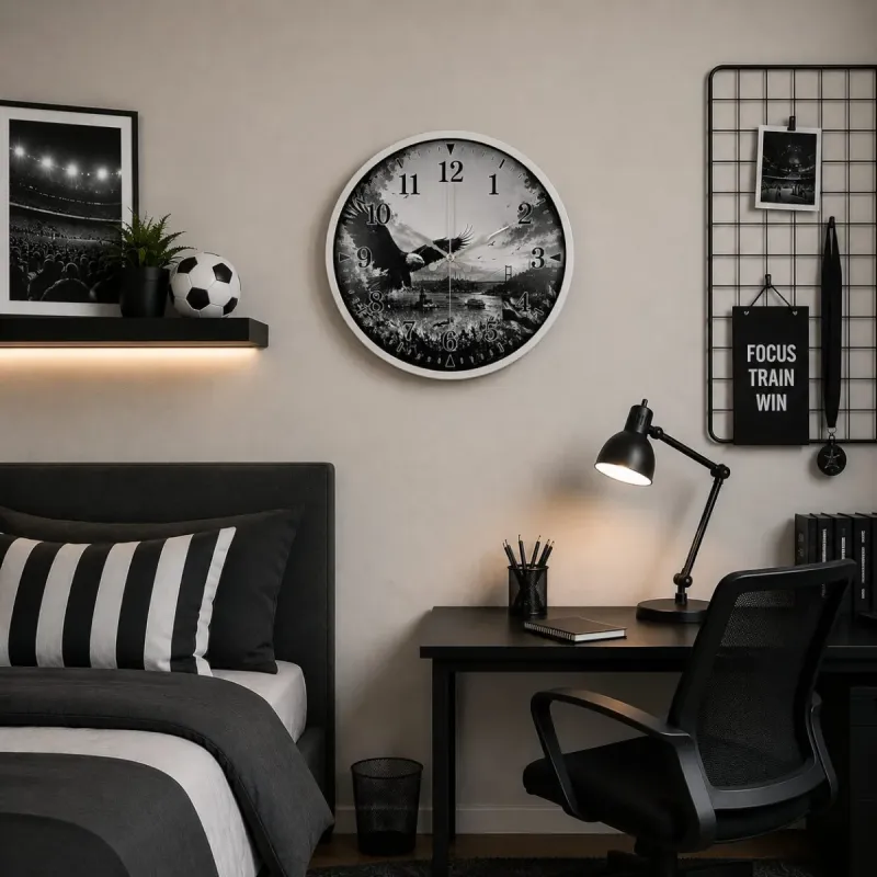 Beyaz Metal Duvar Saati 40 cm · Model 40127W