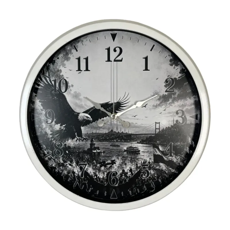 Beyaz Metal Duvar Saati 40 cm · Model 40127W