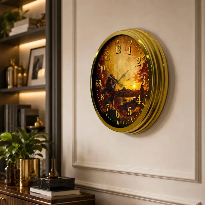 Gold Metal Duvar Saati 40 cm · Model 40128G