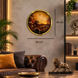 Gold Metal Duvar Saati 40 cm · Model 40128G