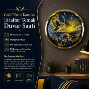 Gold Metal Duvar Saati 40 cm · Model 40129G