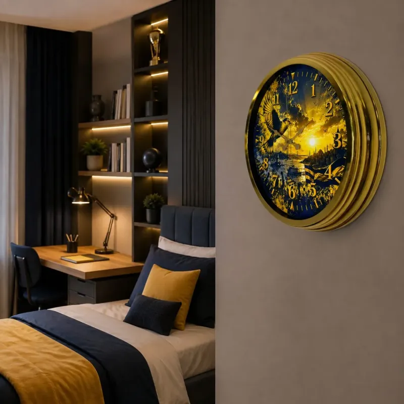 Gold Metal Duvar Saati 40 cm · Model 40129G