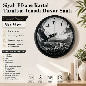 Siyah Plastik Duvar Saati 36 cm · Model PP-36127B