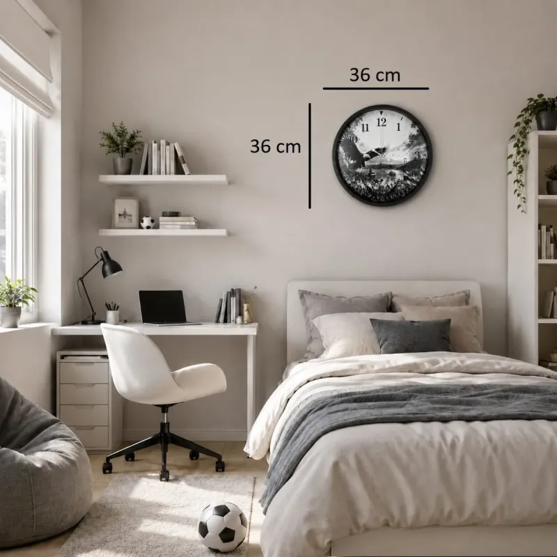 Siyah Plastik Duvar Saati 36 cm · Model PP-36127B