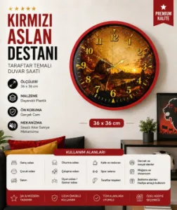 Kırmızı Plastik Duvar Saati 36 cm · Model PP-36128R
