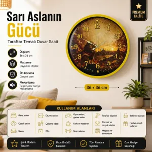 Sarı Plastik Duvar Saati 36 cm · Model PP-36128Y
