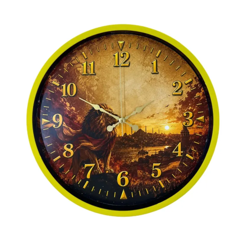 Sarı Plastik Duvar Saati 36 cm · Model PP-36128Y