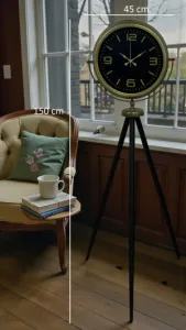 Eskitme Metal Ayaklı Tripod Saat 150 x 45 cm · Model AS-4044E