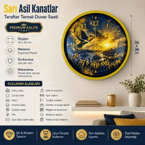 Sarı Plastik Duvar Saati 36 cm · Model PP-36129Y