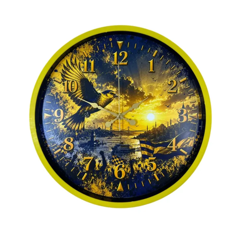 Sarı Plastik Duvar Saati 36 cm · Model PP-36129Y