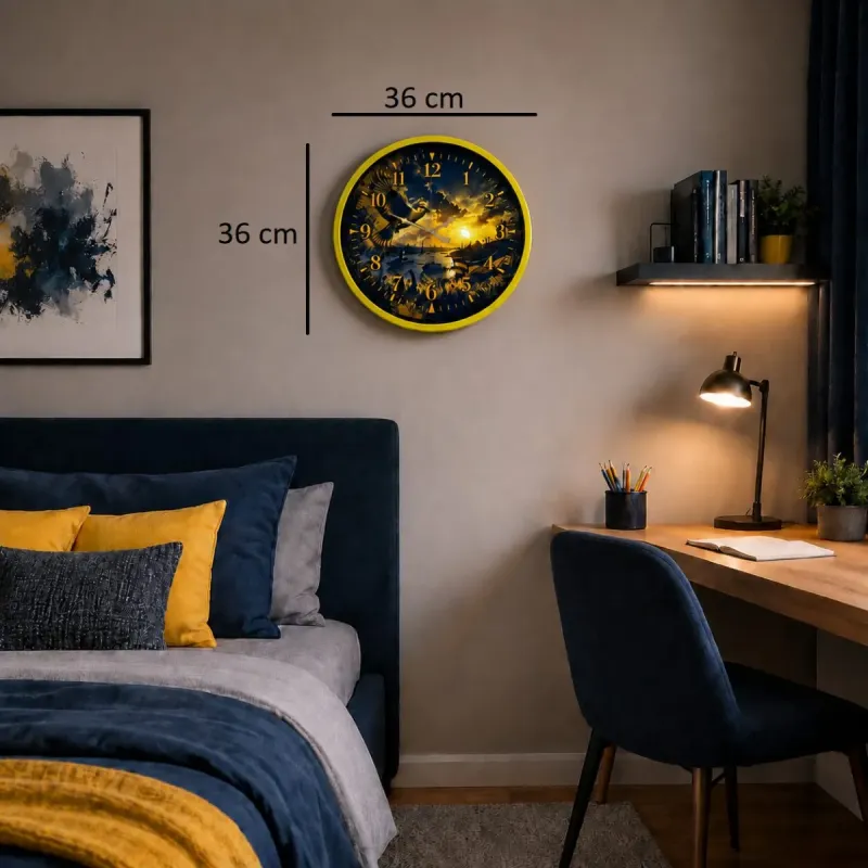 Sarı Plastik Duvar Saati 36 cm · Model PP-36129Y
