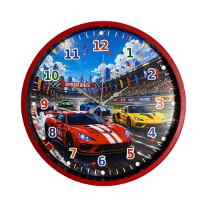 Çocuk Odası Kırmızı Plastik Duvar Saati 36 cm · Model PP-36131R
