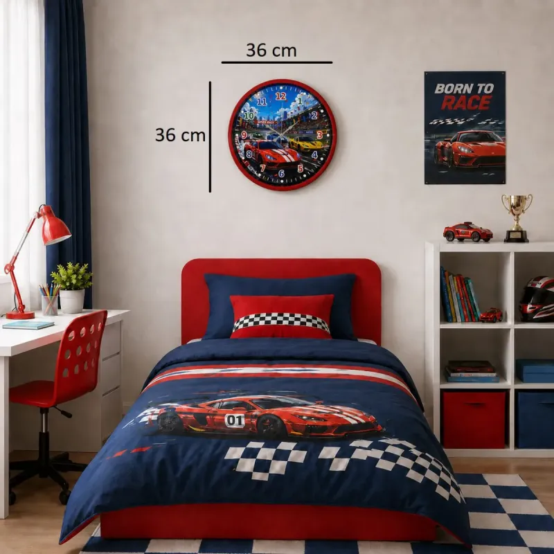 Çocuk Odası Kırmızı Plastik Duvar Saati 36 cm · Model PP-36131R