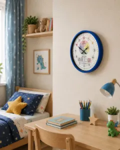 Çocuk Odası Mavi Plastik Duvar Saati 36 cm · Model PP-36130M
