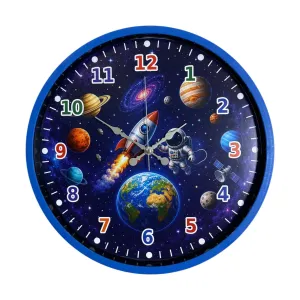 Çocuk Odası Mavi Plastik Duvar Saati 36 cm · Model PP-36133M