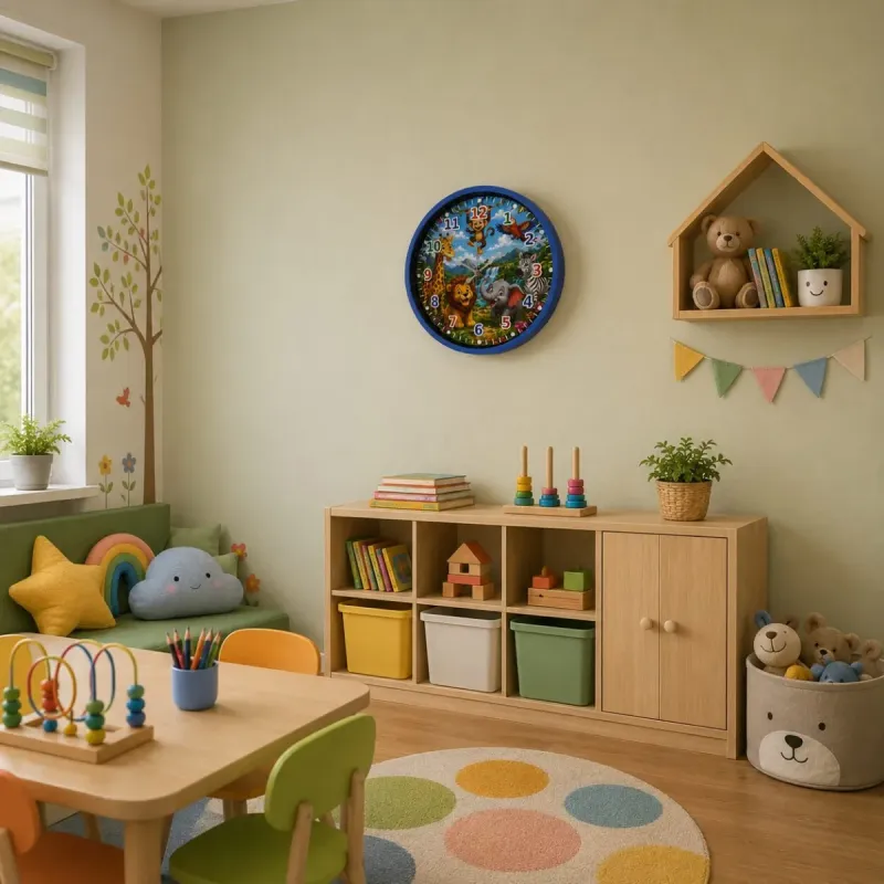 Çocuk Odası Mavi Plastik Duvar Saati 36 cm · Model PP-36134M