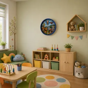 Çocuk Odası Mavi Plastik Duvar Saati 36 cm · Model PP-36134M