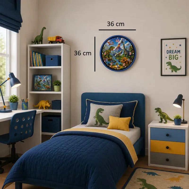 Çocuk Odası Mavi Plastik Duvar Saati 36 cm · Model PP-36136M