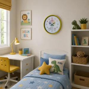 Çocuk Odası Sarı Plastik Duvar Saati 36 cm · Model PP-36130Y