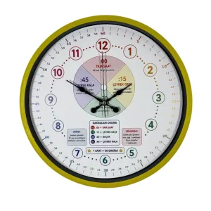 Çocuk Odası Sarı Plastik Duvar Saati 36 cm · Model PP-36130Y