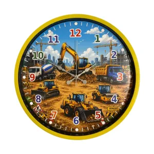 Çocuk Odası Sarı Plastik Duvar Saati 36 cm · Model PP-36137Y