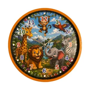Çocuk Odası Turuncu Plastik Duvar Saati 36 cm · Model PP-36134O